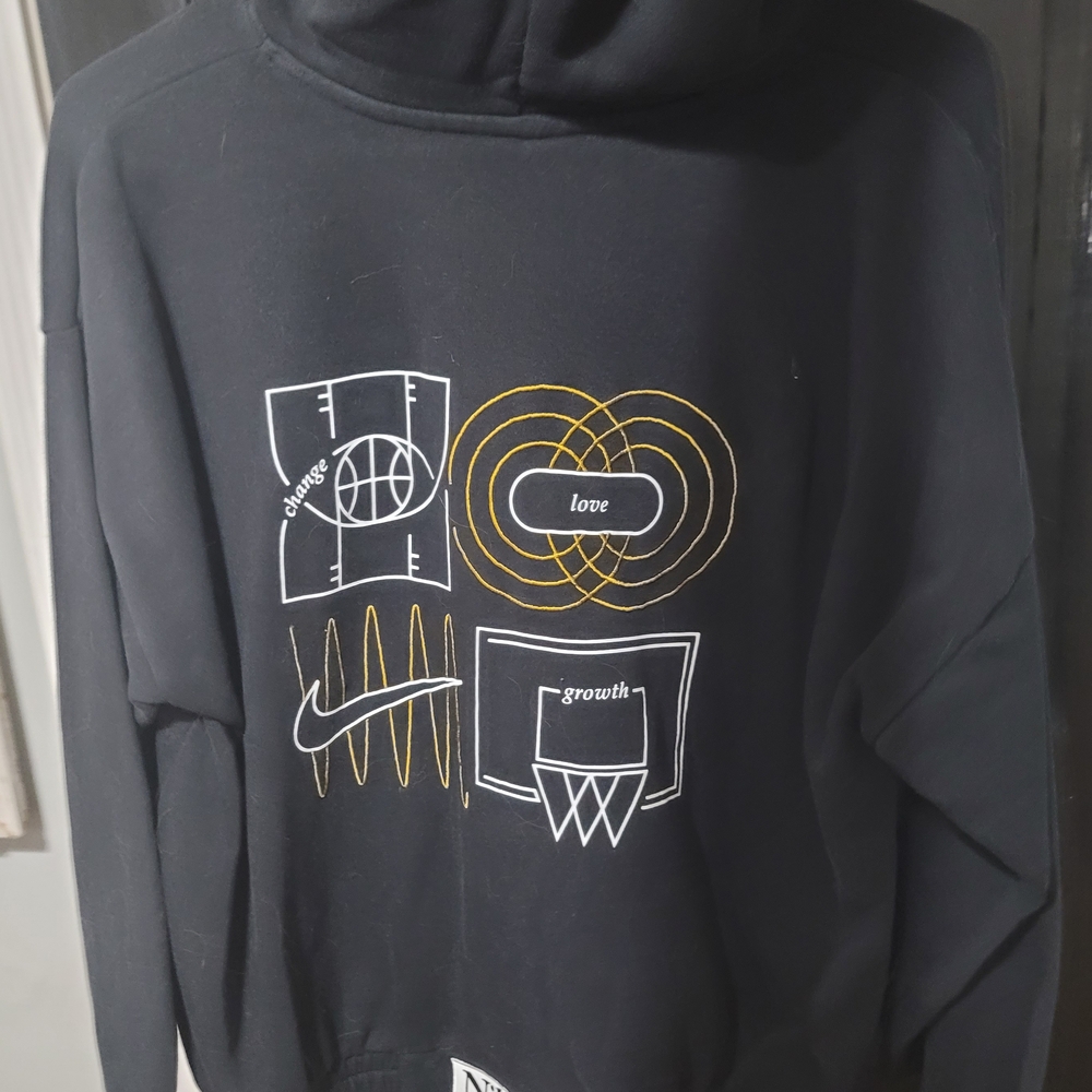 Nike Black Hoodie with Graphic Designs